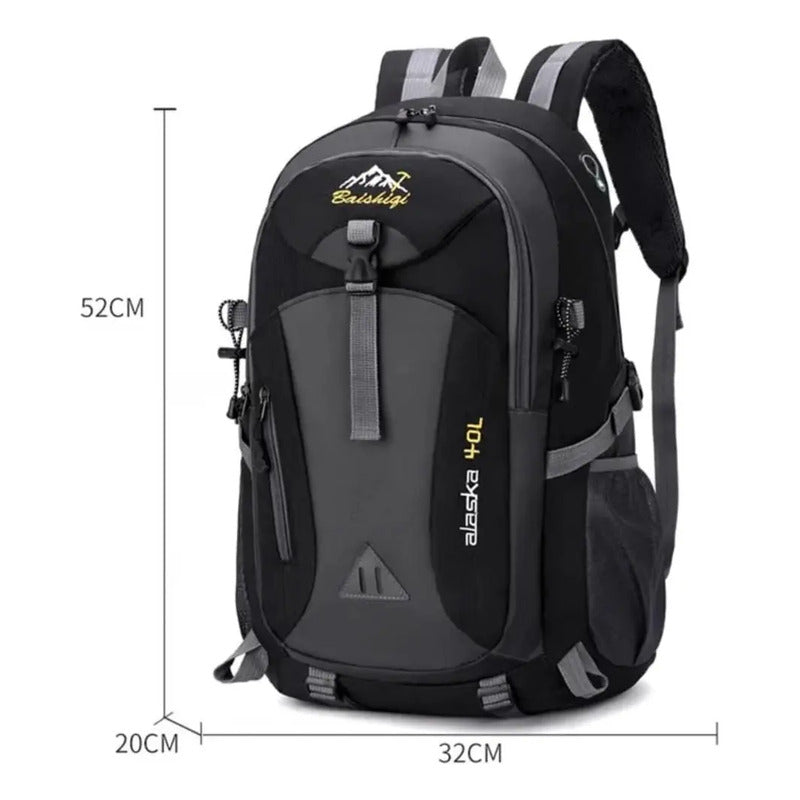 Mochila Deportiva Impermeable Reforzada Camping Trekking 40l Fucsia Liso