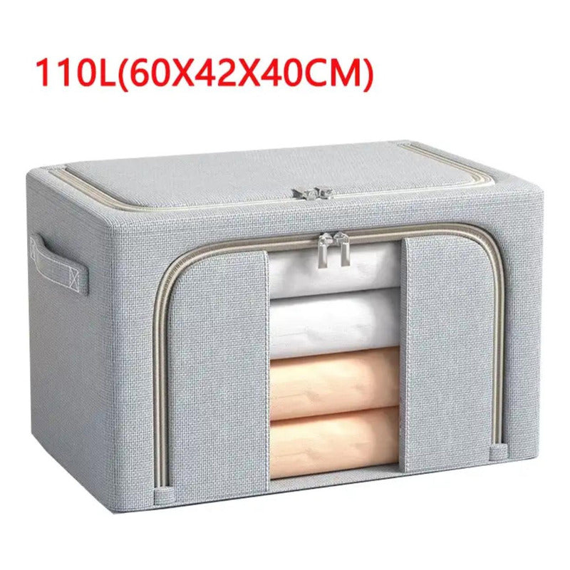 Caja Organizadora De Ropa Multiuso Para Ropero 60x42x40cm Gris