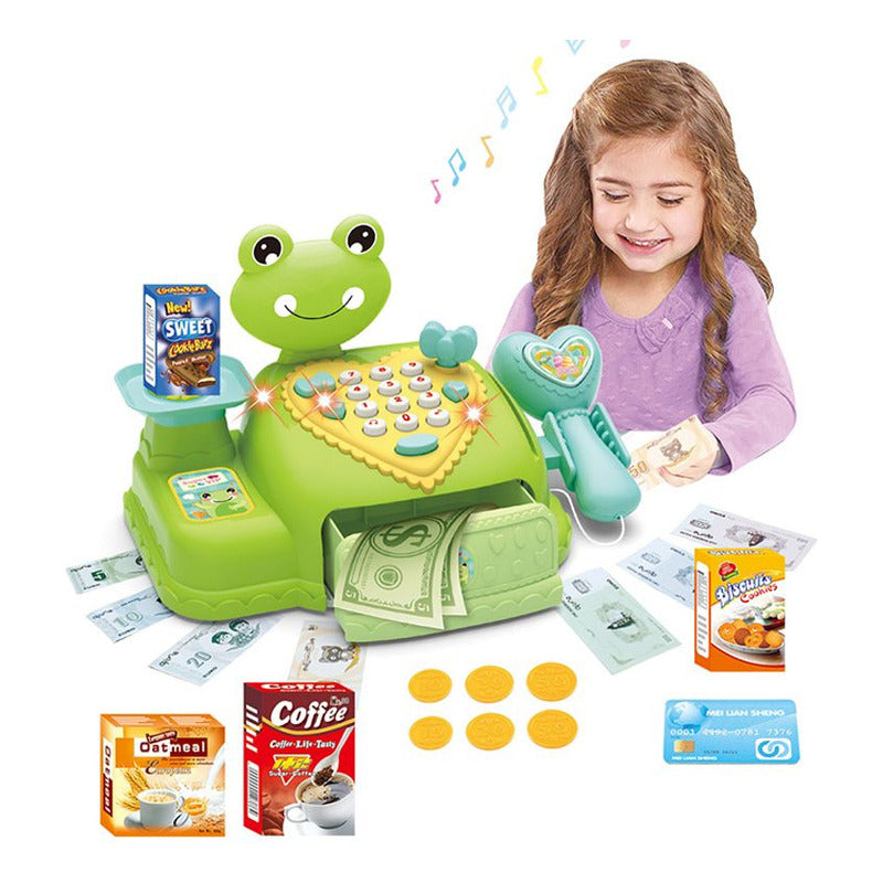 Juguete Caja Registradora Para Niños Con Música Y Luz Rana Rana