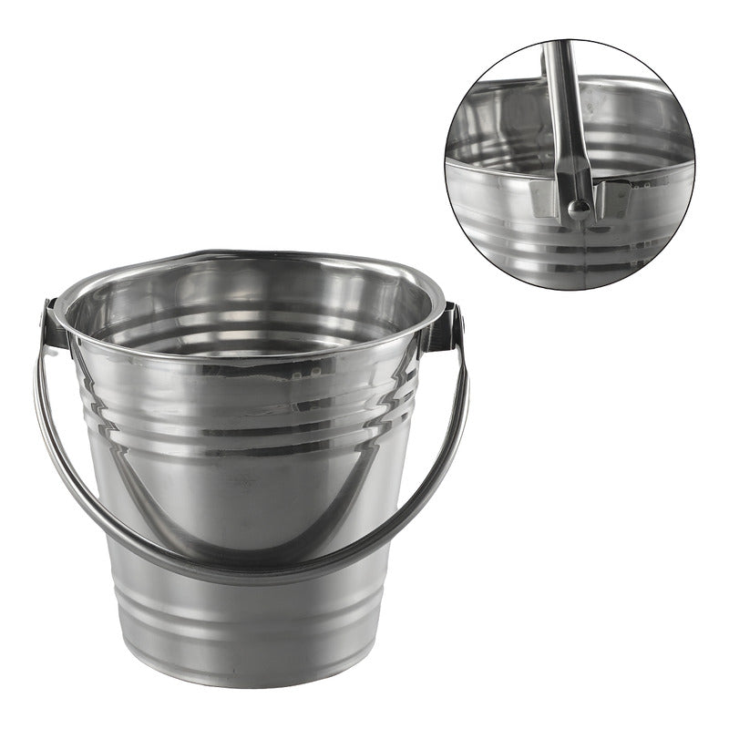Balde Hielera Cubitera Champagnera Acero Inoxidable 7 L 21cm Acero Inoxidable Lisa