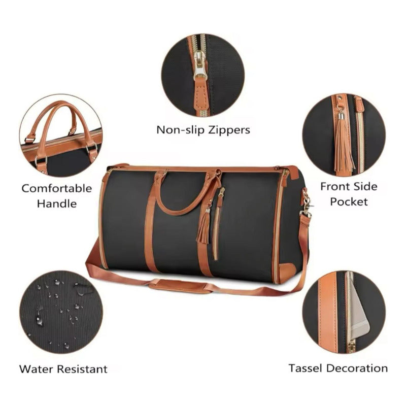 Bolso De Mano Para Viaje Plegable Equipaje Traje De Cuero Pu