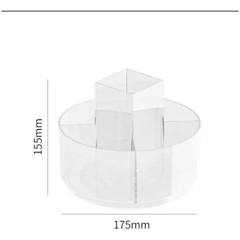 Organizador De Maquillaje Y Cosméticos Giratorio Elegante 1 Transparente