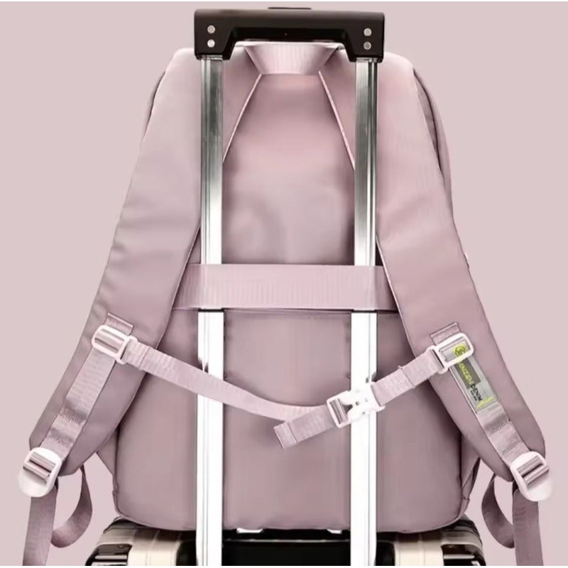 Mochila Escolar Liceal Unisex Grande Impermeable Para Viaje Gris Liso