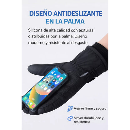 Guantes Térmicos Invierno Impermeables Para Moto Bici Nieve Negro Xl