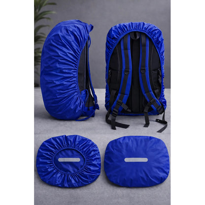 Funda Protectora Impermeable Para Mochila 35lts Reflectante Azul Liso