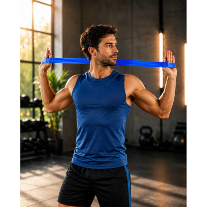 Set 5 Bandas Elásticas De Resistencia Fitness Con Bolso Azul