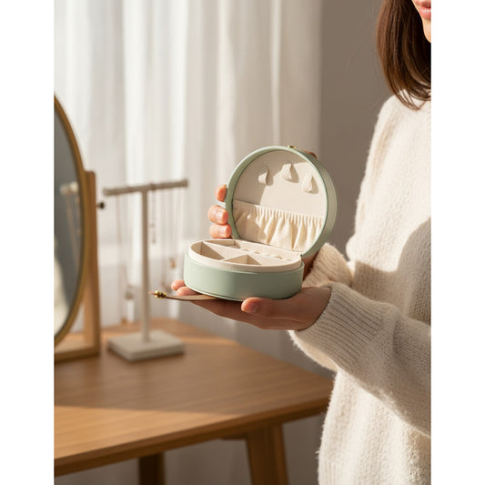 Joyero Alhajero Organizador De Joyas De Cuero Pu Portátil