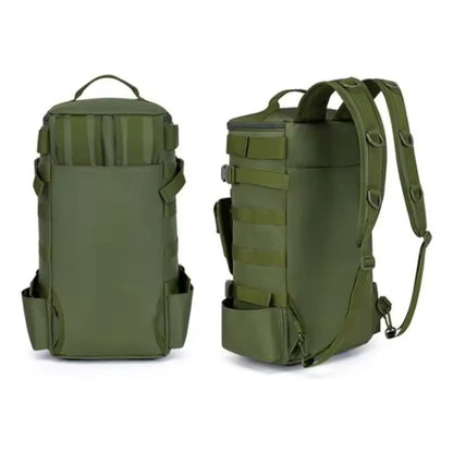 Mochila Para Pesca Camping Multifunción Impermeable Grande Negro Liso