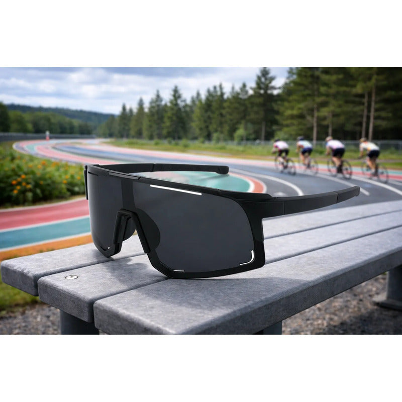 Lentes De Ciclismo Deporte Polarizados Protección Uv Unisex  Negro