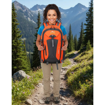 Mochila Deportiva Impermeable Reforzada Camping Trekking 40l Naranja Liso
