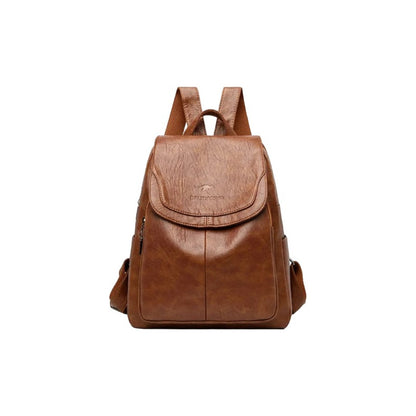 Mochila Dama Bolso Mujer Cuerina Eco Cuero Bolsillo Solapac3