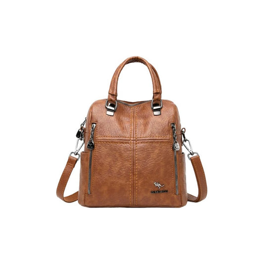 Mochila Cuerina Dama Bolso De Hombro Mujer Multifunción C4