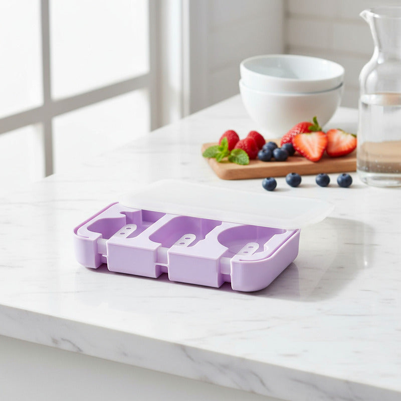 Molde De Silicona Para Paletas De Helado 3 Espacios Variado