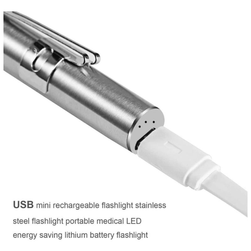 Mini Linterna Led Recargable Usb Táctica Portátil Bolsillo