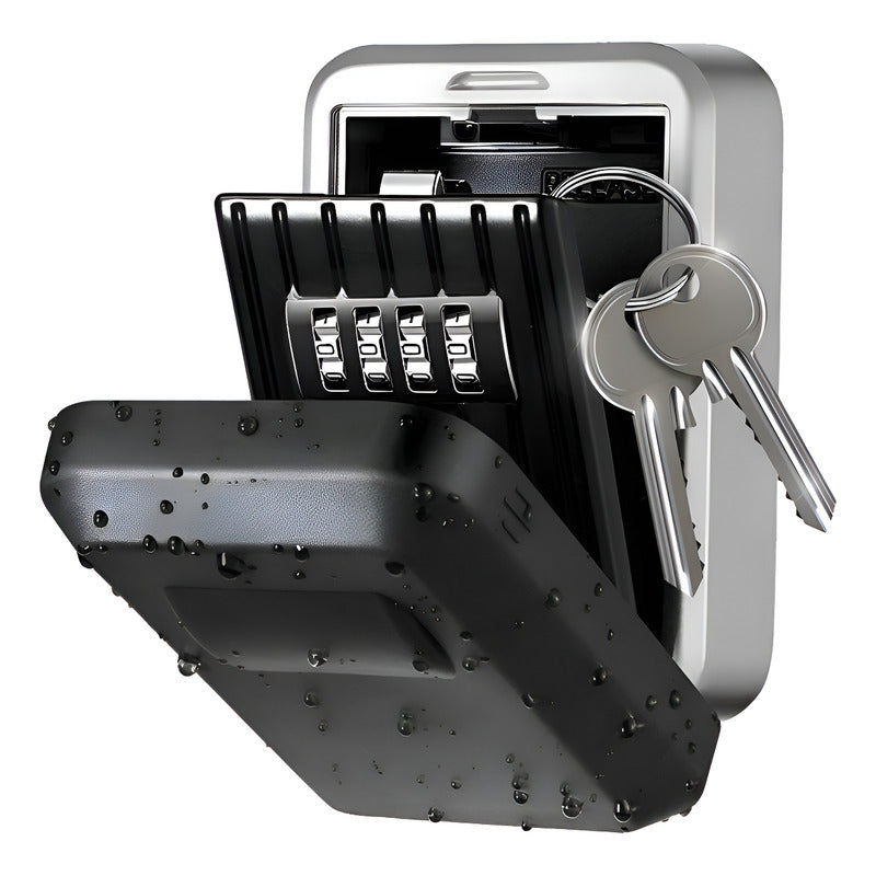 Mini Caja De Seguridad Para Llaves Tarjetas Con Combinación Plateado