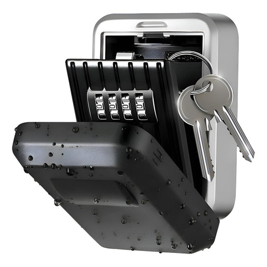 Mini Caja De Seguridad Para Llaves Tarjetas Con Combinación Plateado