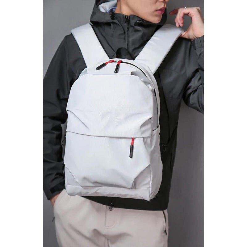 Mochila Escolar Facultad Liceal Impermeable Viaje Lisa Urban Gris Liso