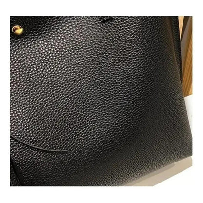 Cartera Mujer Bolso Dama Grande De Mano Cuerina Eco Cuero 1 Azul Marino Lisa