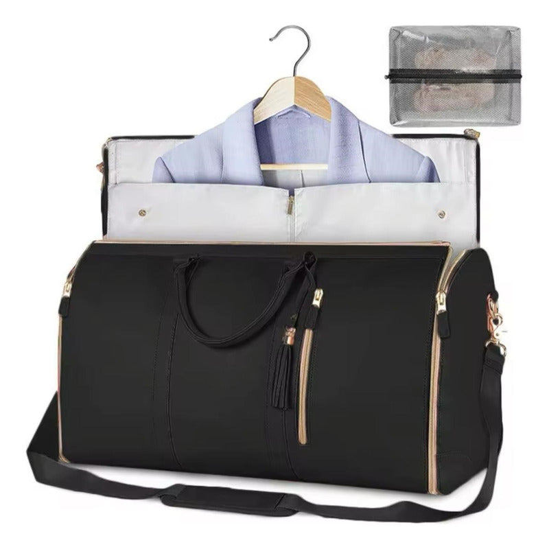Bolso De Mano Para Viaje Plegable Equipaje Traje De Cuero Pu
