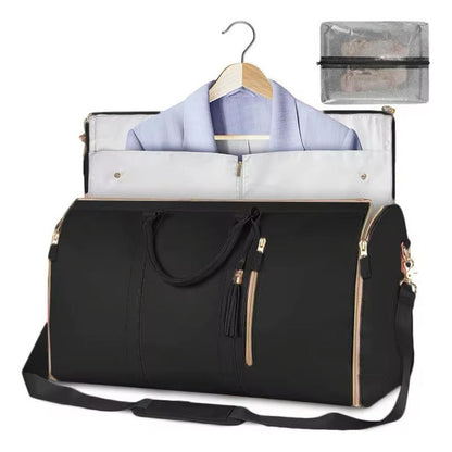 Bolso De Mano Para Viaje Plegable Equipaje Traje De Cuero Pu