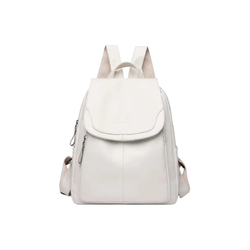 Mochila Dama Bolso Mujer Cuerina Eco Cuero Bolsillo Solapac3