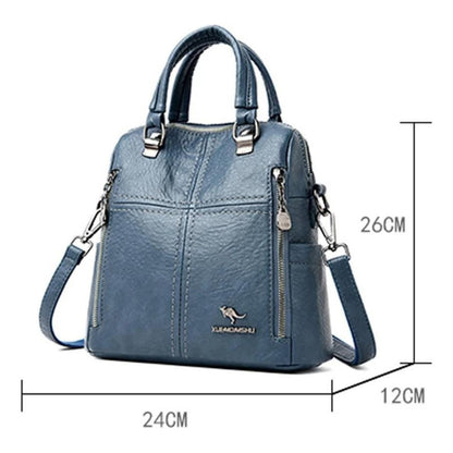 Mochila Cuerina Dama Bolso De Hombro Mujer Multifunción C4