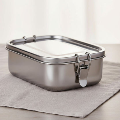 Recipiente Vianda Acero Inoxidable Contenedor Hermético Med Plateado