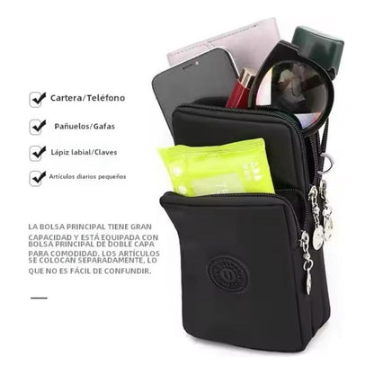 Morral Bandolera Unisex Pequeña Para Celular Varios Colores Violeta