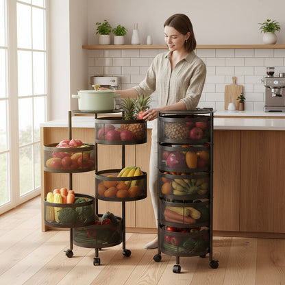 Carro Organizador 5 Estantes Con Ruedas Canastos Cocina Baño