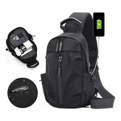 Mochila Bandolera Impermeable Bolso Pecho Cierre Al Medio