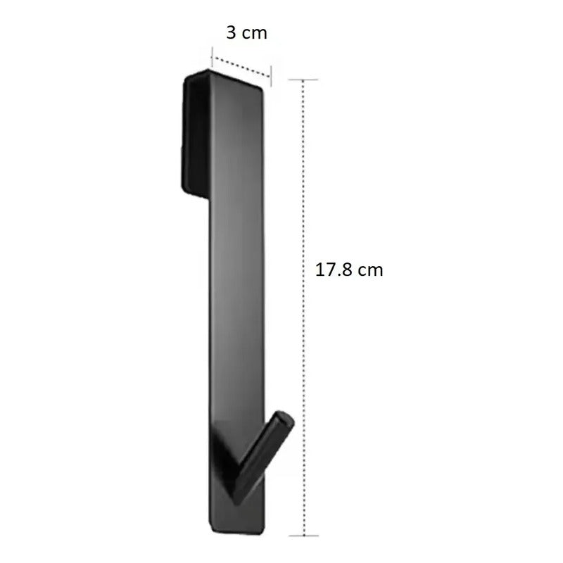Gancho Toallero Mampara Baño Acero Inoxidable 2 Unidades Negro