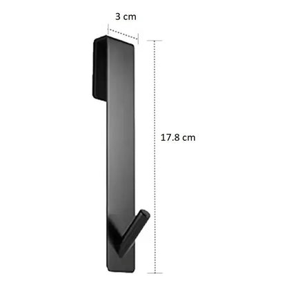 Gancho Toallero Mampara Baño Acero Inoxidable 2 Unidades Negro