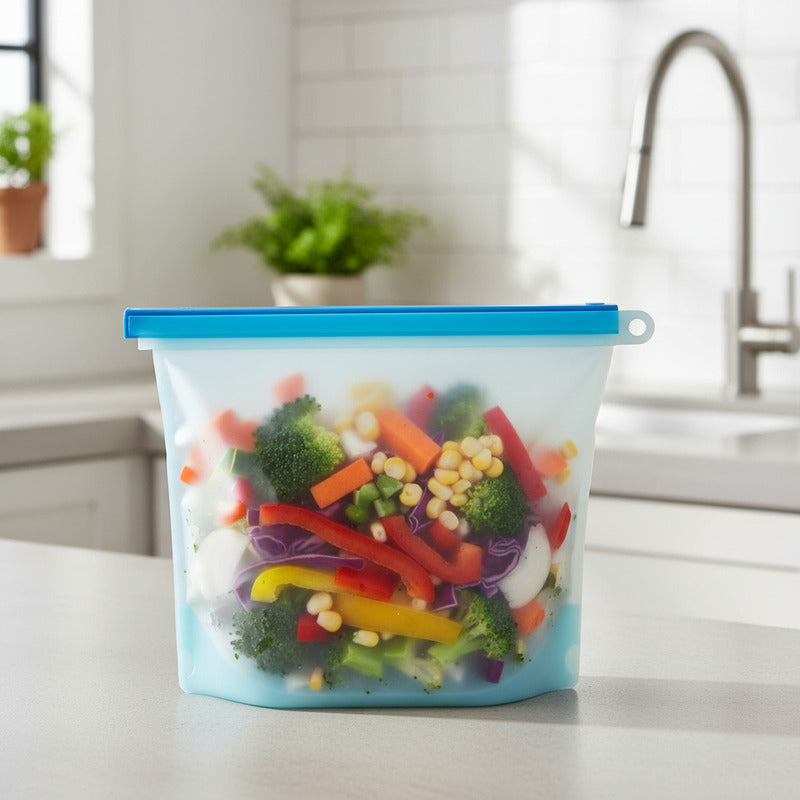 Bolsas De Silicona X2 Conserva Alimentos Reutilizable 1500ml