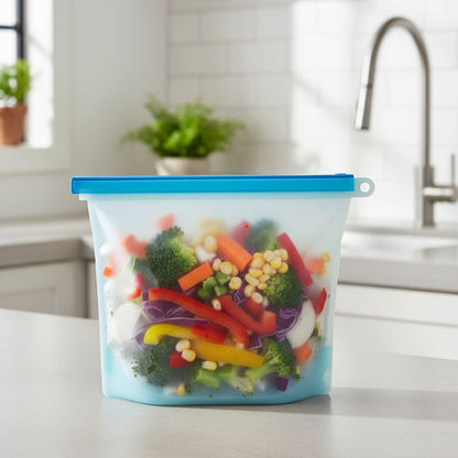 Bolsas De Silicona X2 Conserva Alimentos Reutilizable 1500ml