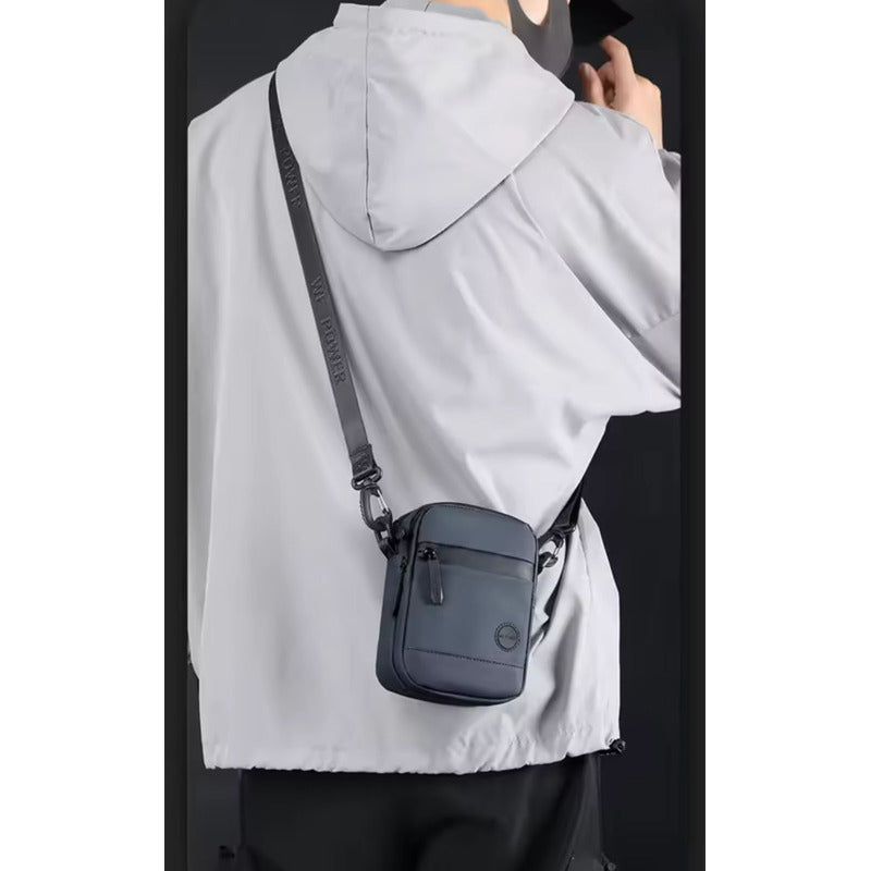 Morral Bandolera Bolso Unisex Impermeable Moda Hombre Mujer Negro Lisa