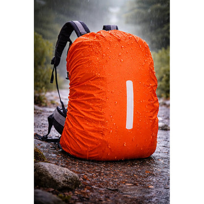 Funda Protectora Impermeable Para Mochila 35lts Reflectante Naranja Liso