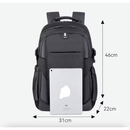 Mochila Impermeable Urbana De Viaje Para Notebook Unisex Negro Liso