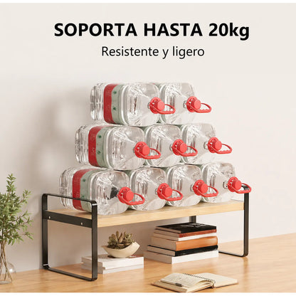 Estante Organizador De Cocina Resistente Para El Hogar Blanco Y Madera