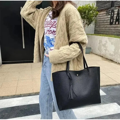 Cartera Mujer Bolso Dama Grande De Mano Cuerina Eco Cuero 1 Rojo Lisa