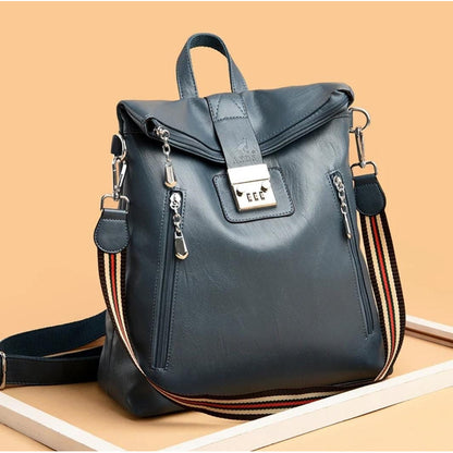 Mochila Cartera Bolso Antirrobo Eco Cuero Moda Dama Numérica