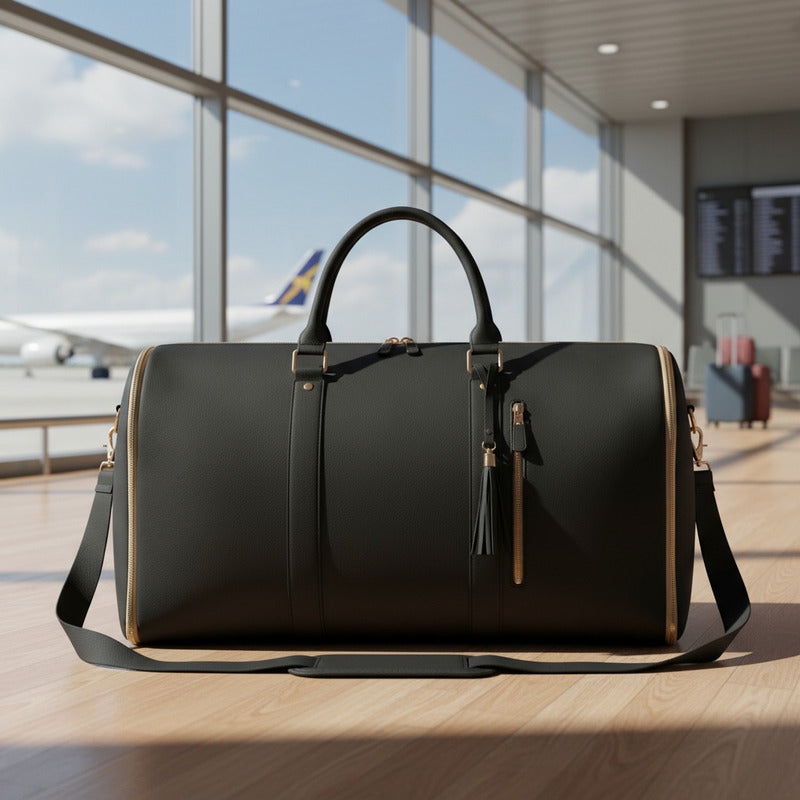 Bolso De Mano Para Viaje Plegable Equipaje Traje De Cuero Pu