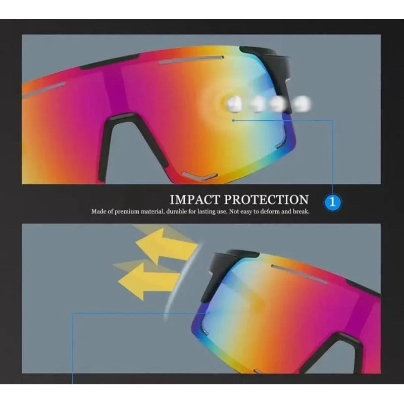 Lentes De Ciclismo Deporte Polarizados Protección Uv Unisex  Tornasolado Blanco Y Rojo