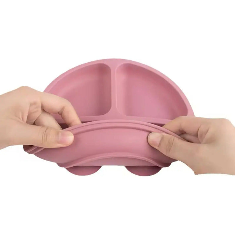 Set De Alimentación Bebe Vajilla De Silicona Varios Colores Verde Claro