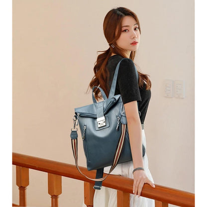 Mochila Cartera Bolso Antirrobo Eco Cuero Moda Dama Numérica