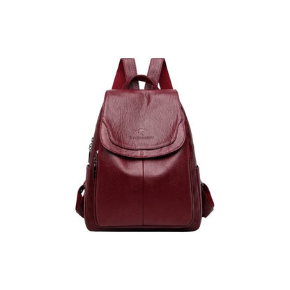 Mochila Dama Bolso Mujer Cuerina Eco Cuero Bolsillo Solapac3