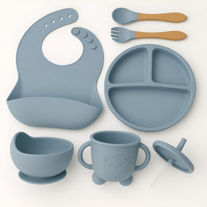 Set De Alimentación Bebe Vajilla De Silicona Varios Colores