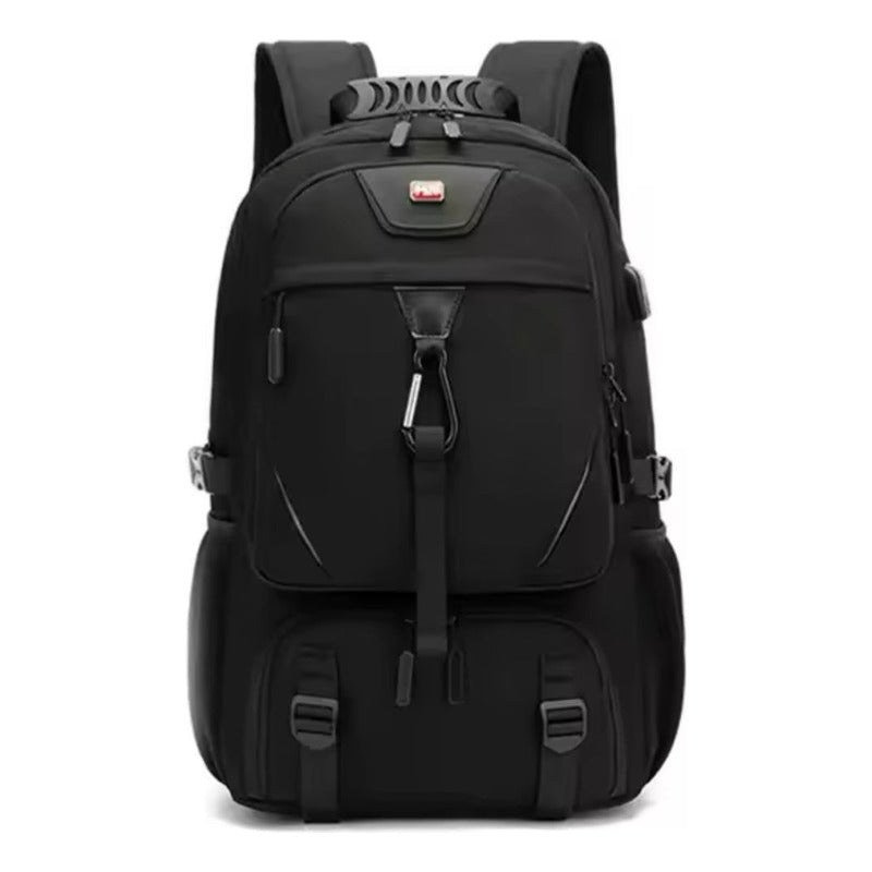 Mochila De Viaje Y Trabajo Impermeable Expandible 45l Negra Negro Liso