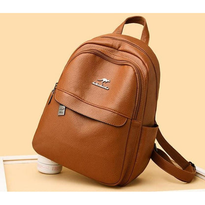 Mochila De Mujer Casual Dama Eco Cuero Cuerina Antirrobo C2