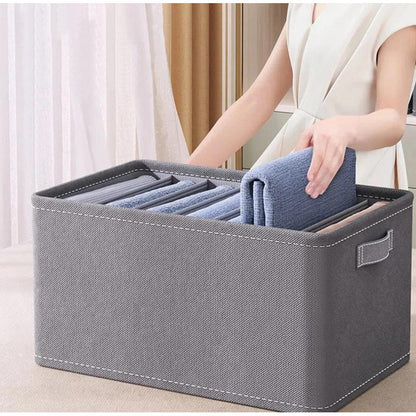 Caja Organizadora Para Ropa 8 Espacios Organizador Ropero Gris
