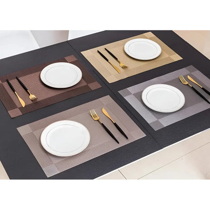 Mantel X4 Und Individual Mesa 45x30cm Antideslizante Plateado Lisa